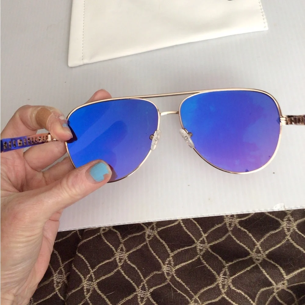 NEW ! Rare Quay Australia HIGH KEY LINKS Purple Gradient Aviator Sunglasses - Picture 5 of 6